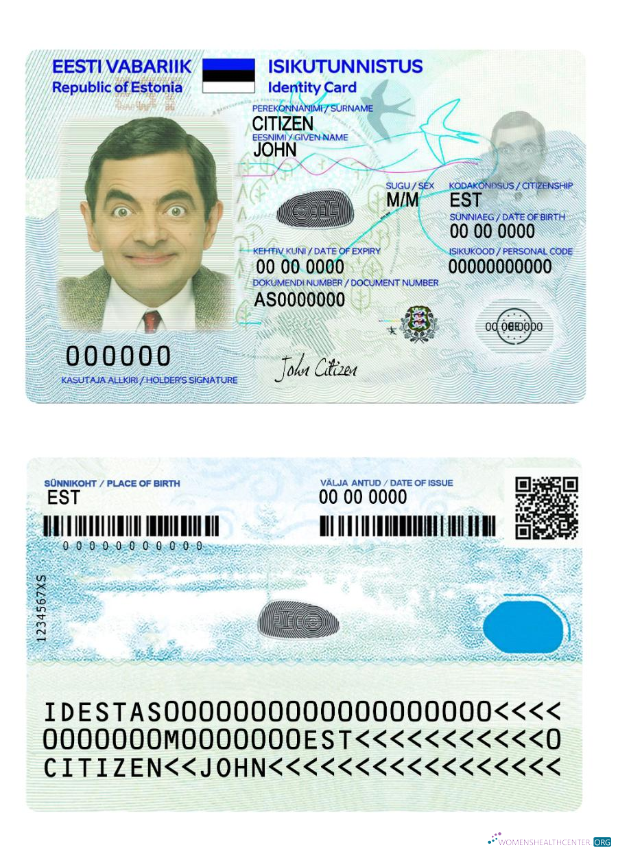 Download Estonia ID card 2018 present version 2 Photoshop template